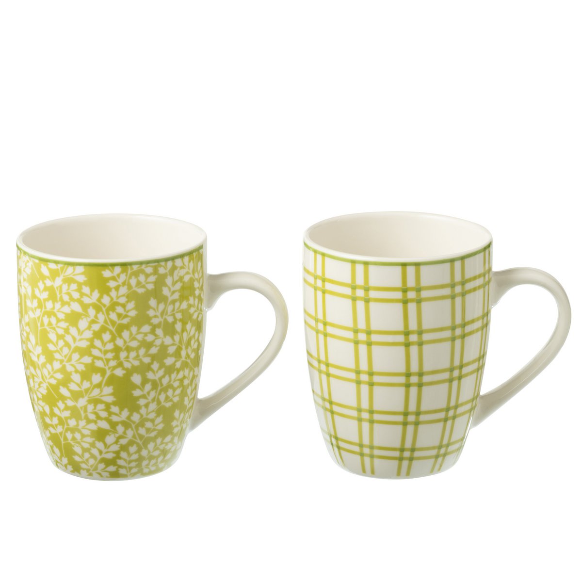 Boîte de 2 tasses Green en céramique, détail visuel.