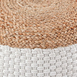 Pouf ottoman en jute environ 50x50 cm tabouret décoratif pouf en jute naturel ottoman coussin de sol ottoman