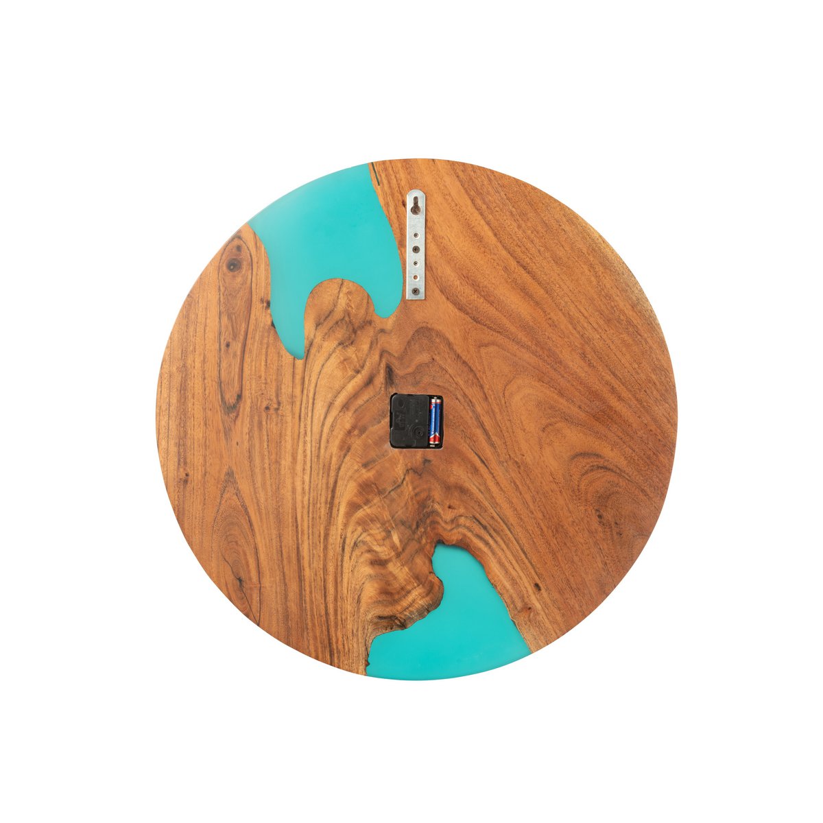 Horloge J-Line Modern Acacia en bois et résine époxy, vue avant