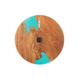 Horloge J-Line Modern Acacia en bois et résine époxy, vue avant