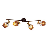 4 plafonds "Corbis", spot métallique en noir et or, avec prise E14, pour salle à manger, salon, couloir ou bureau, plafond à l'intérieur, 78 cm de long
