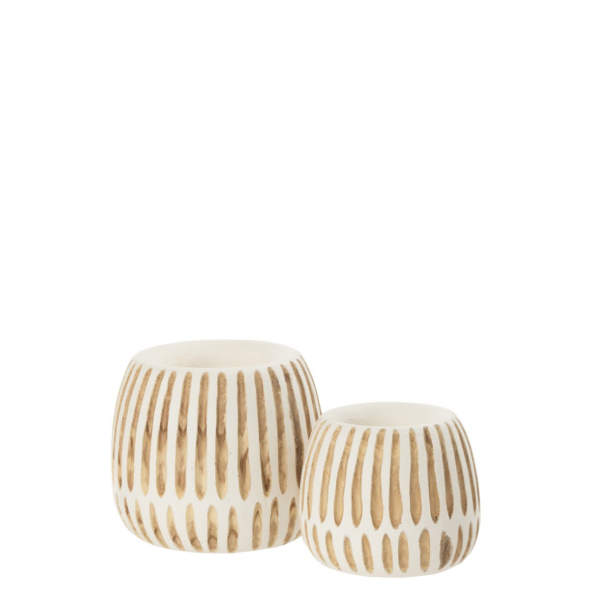 Pot de fleurs Ying blanc, vue latérale montrant le design scandinave