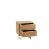 J-Line Table de chevet Rotin Bois de Manguier Naturel