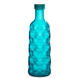 Bouteille J-Line martelée en plastique bleu, vue de face