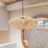 Roard-Lampadade - Boho Pendant Light - Plafond naturel - lampe en forme de disque - Light plafond plat à la main (Ø Ø 40 cm) Arana