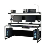 Bureau avec étagères et cadre supérieur