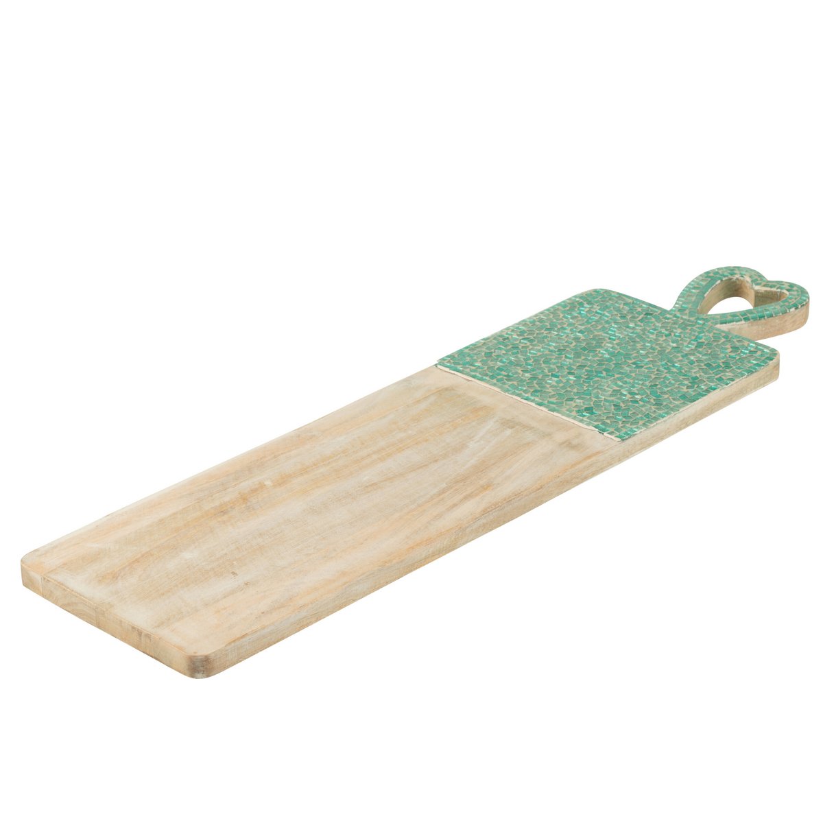 Détail du plateau mosaïque en bois vert J-Line