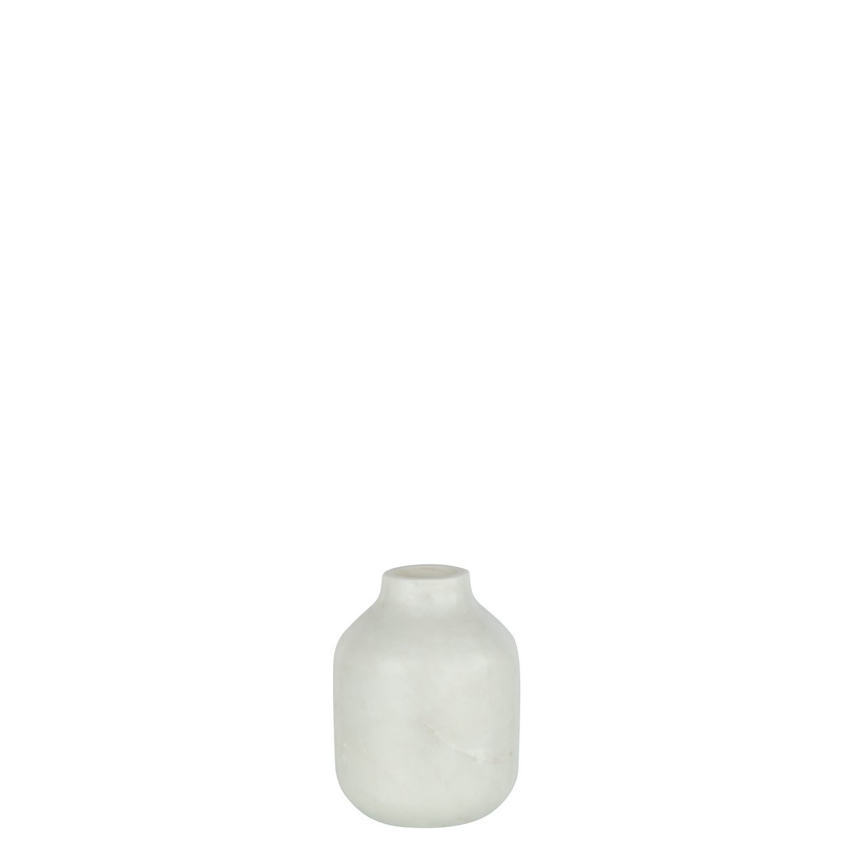Vase Bottle Marble J-Line en pierre blanche, design moderne et élégant