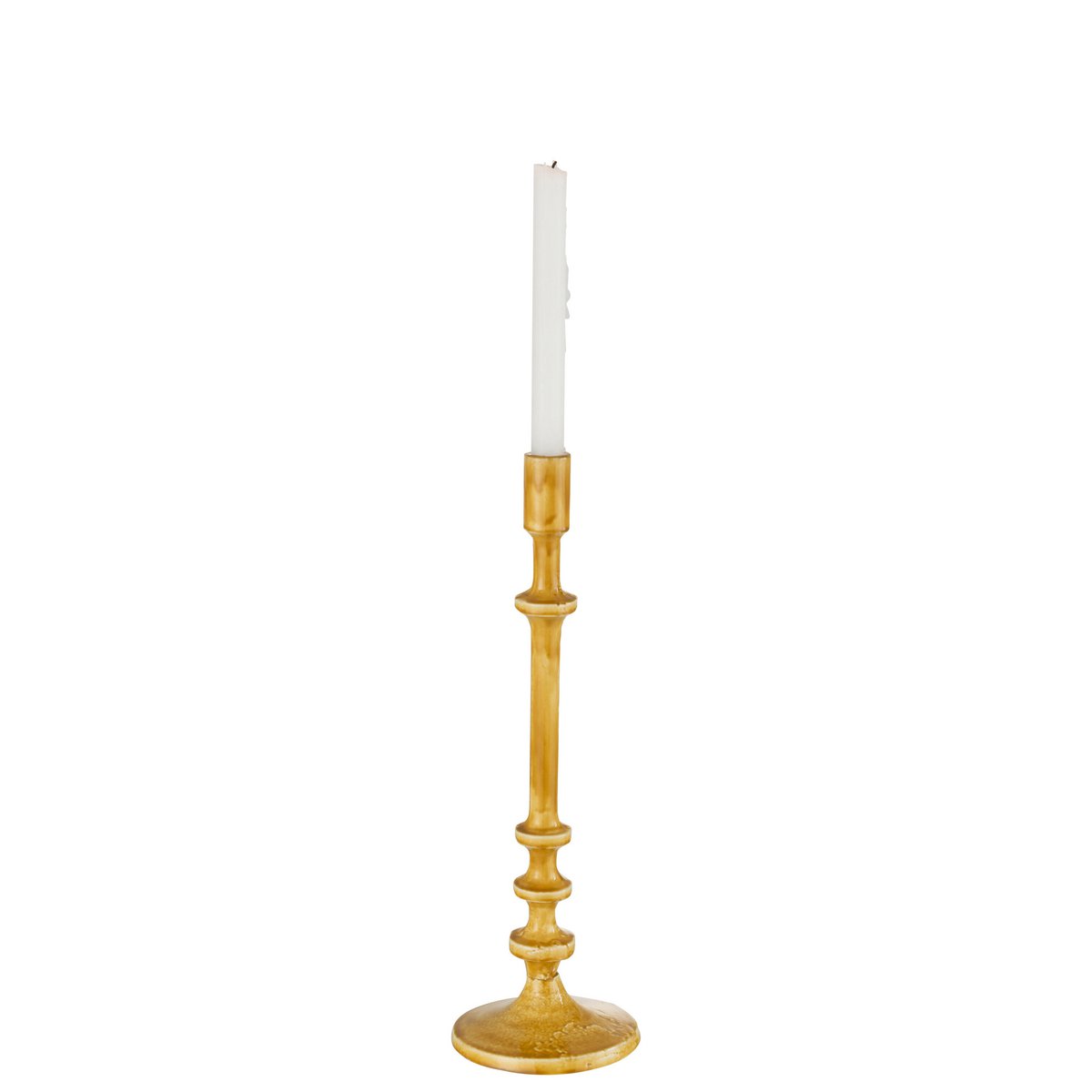 Bougeoir J-Line Classic en aluminium ocre, détail du matériau