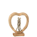Figure Couple J-Line, détail du bois et aluminium