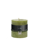 Bougie cylindrique J-Line verte, élégante et raffinée pour une ambiance chaleureuse