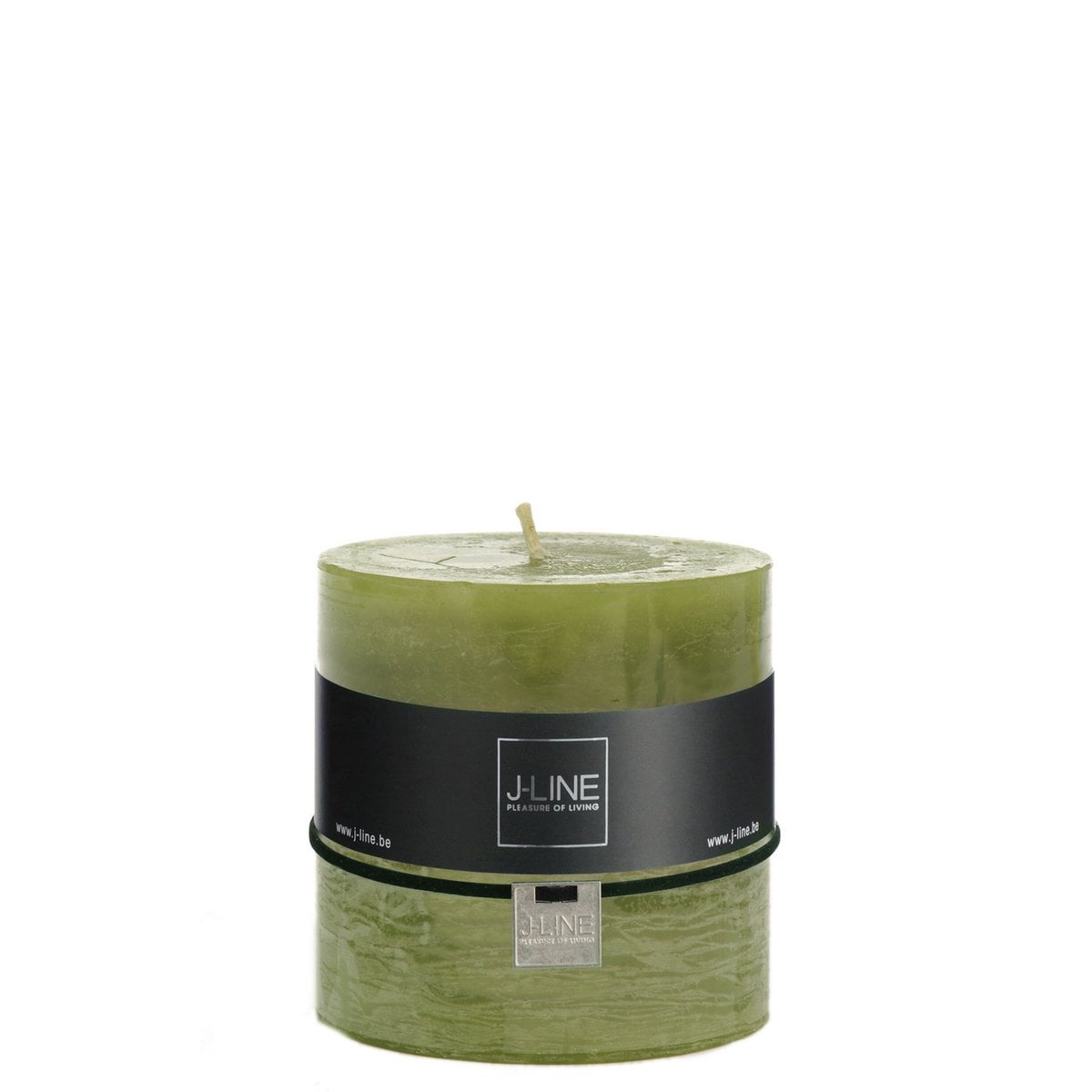 Bougie cylindrique J-Line en cire verte, élégante et raffinée pour une ambiance chaleureuse