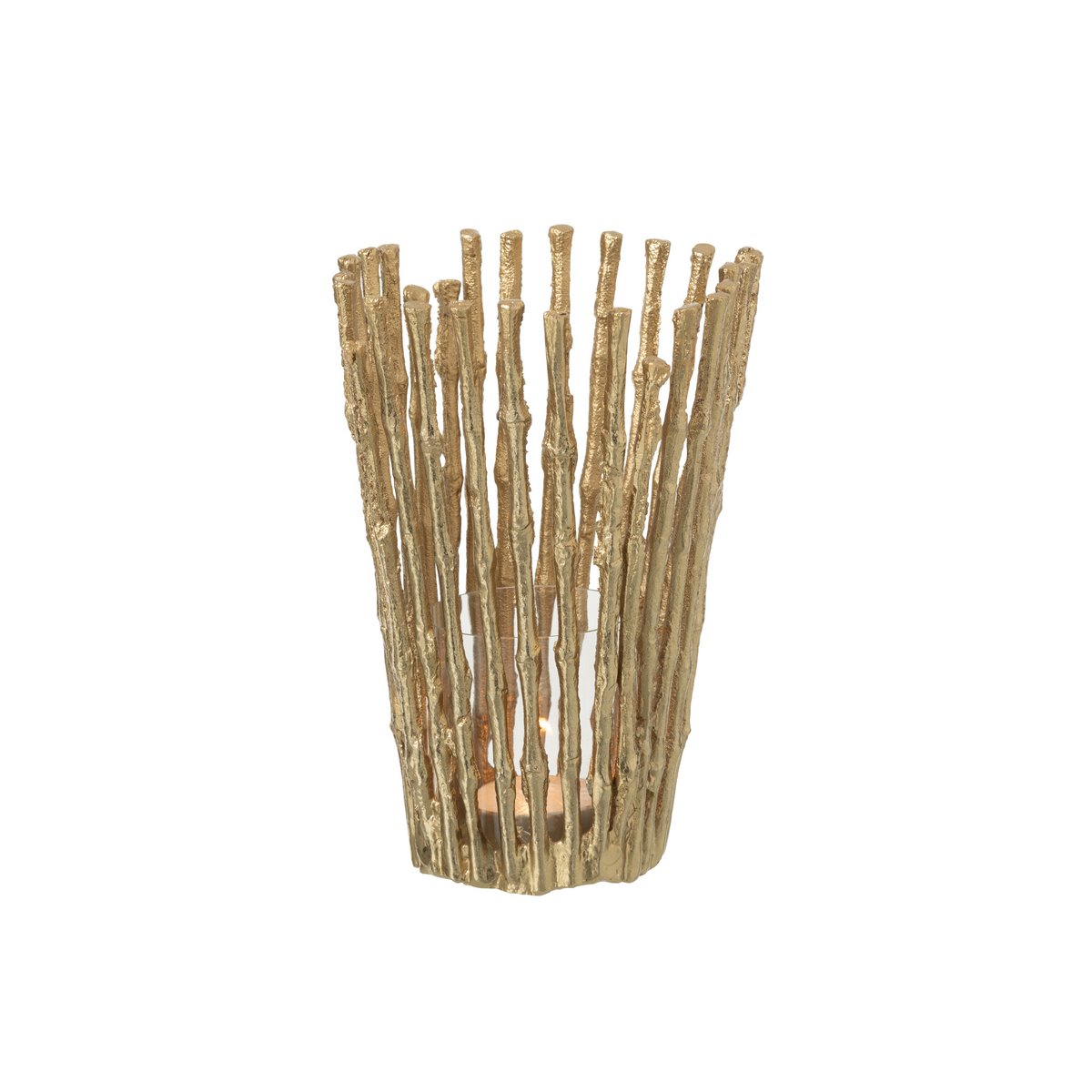 Bougeoir J-Line en aluminium doré - vue avant