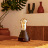 Lampe de table rechargeable marron foncé Zavi