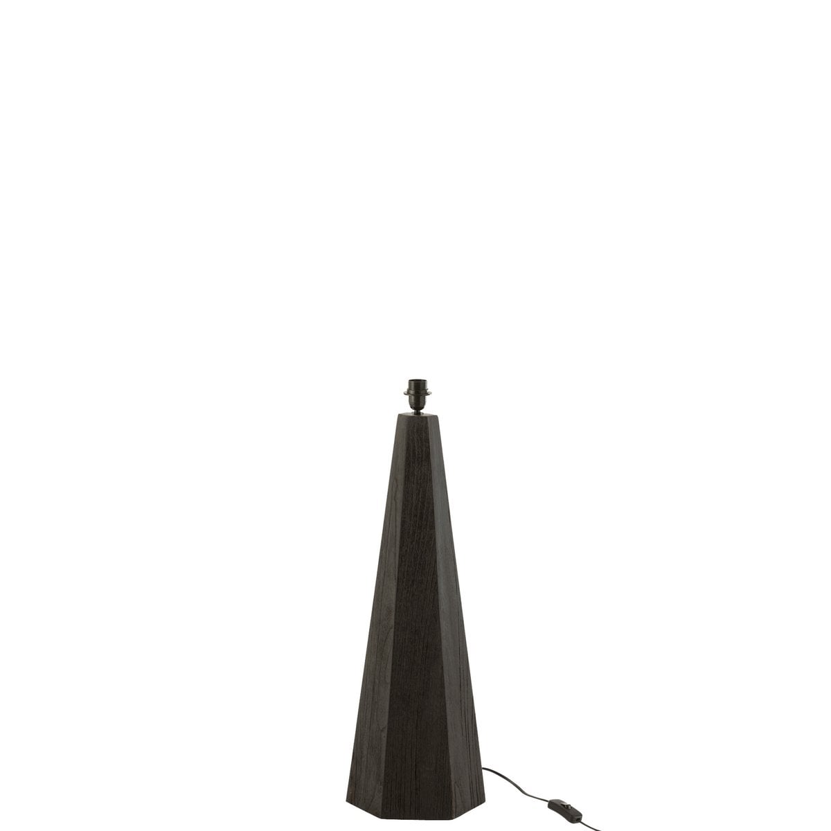 Pied de lampe J-Line Octogonal, gros plan sur la finition noire mate