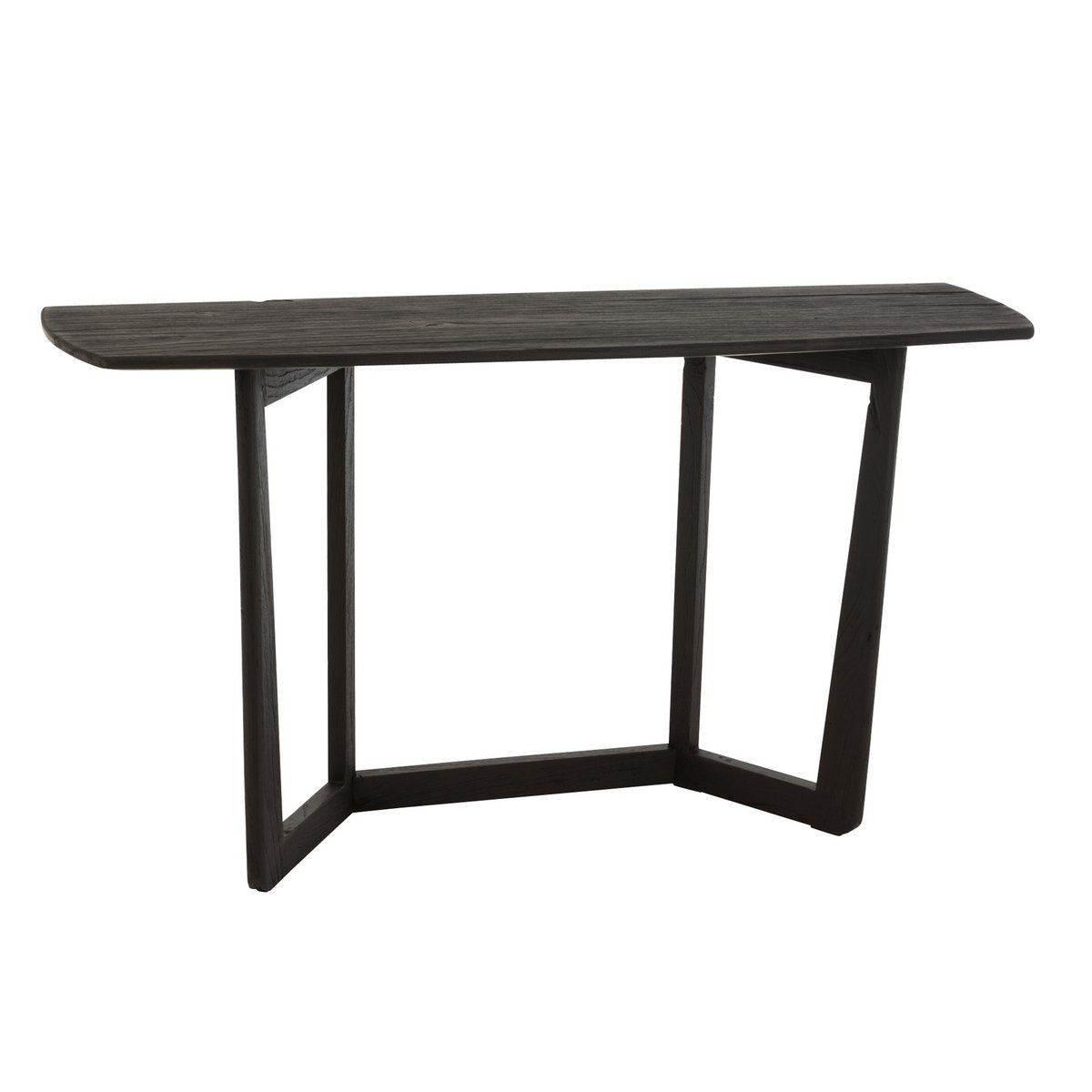 Console Maty J-Line en bois noir avec accessoires décoratifs