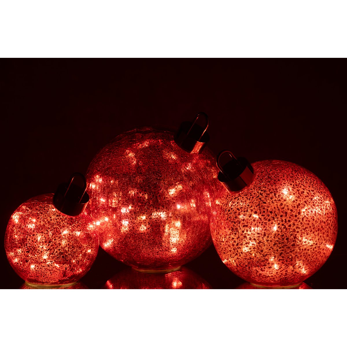 Boule de Noël J-Line en verre rouge, vue latérale