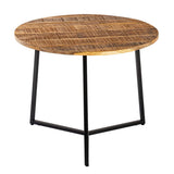 Table basse table d'appoint rond bois massif Ø 56 cm table de salon la palma cadre en métal noir