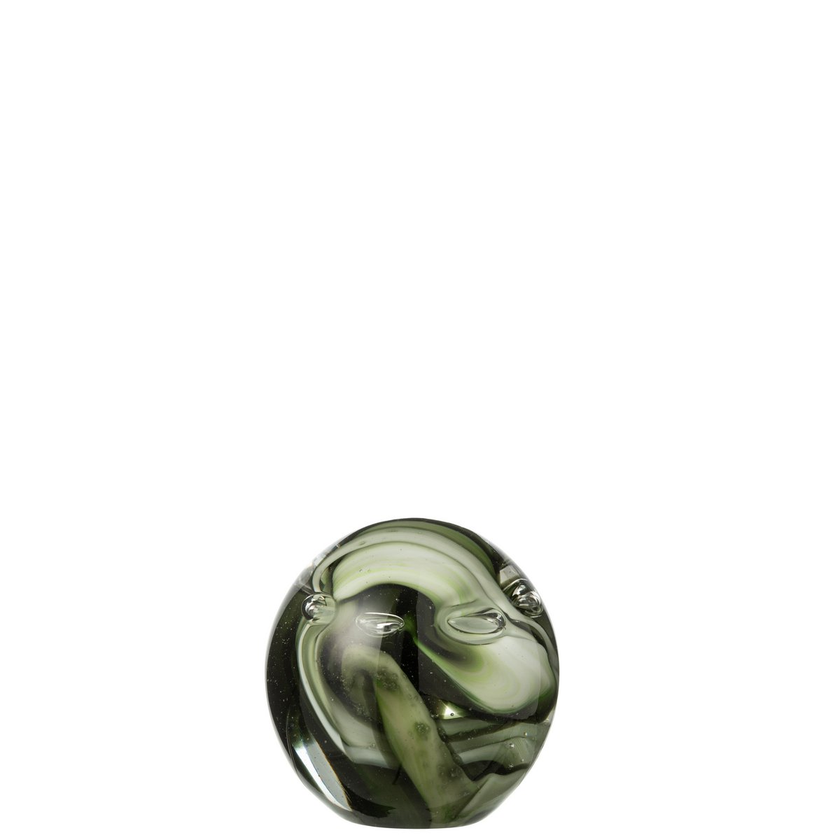Détail du presse-papier J-Line Tornado, verre transparent et marron