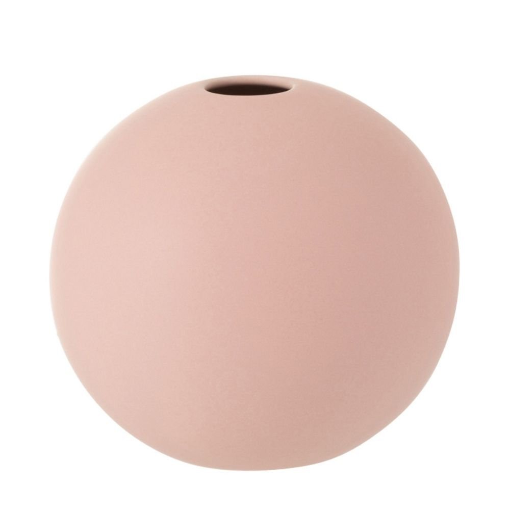 Vase Bol en Céramique Rose de J-Line, vue de face avec détails de texture