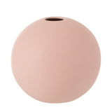 Vase Bol en Céramique Rose de J-Line, vue de face avec détails de texture