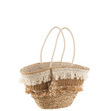 J-Line sac de plage Reed Tassels - jute - naturel/écru