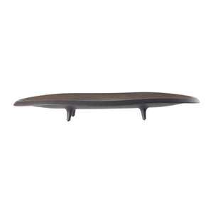 Assiette longue East+West en céramique moderne avec finition bronze