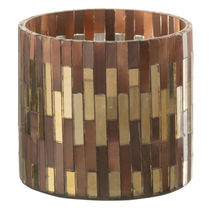 Lanterne J-Line Chic en verre marron et or, vue de face