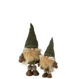 Gnome en textile multicolore, parfait pour une ambiance festive