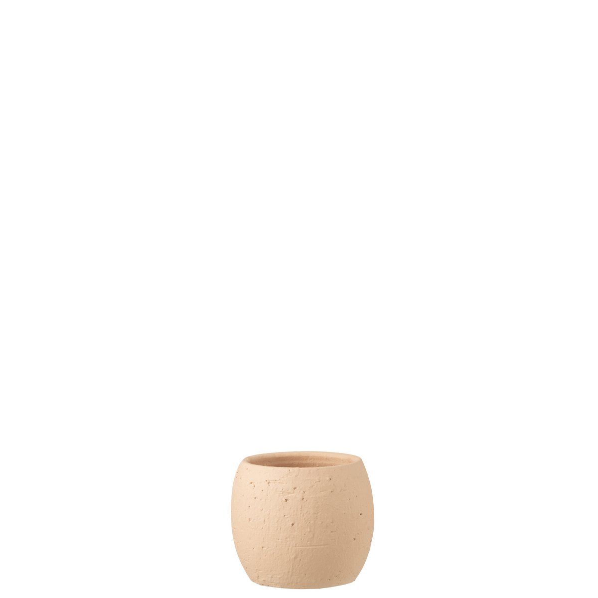 Pot de fleurs Enya en céramique beige de J-Line, vue de côté
