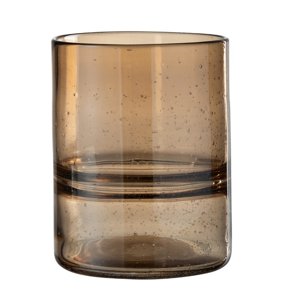 Vase J-Ribbel en verre ambré, vue de face