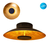 Lampe plafond LED "Firenze" lampe au plafond métallique en noir et or, LED fermement installée, éclairage pour le salon, le bureau ou la tige d'entrée de 30 cm de diamètre