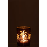Lanterne J-Line Palmier, vue latérale montrant la texture du verre