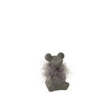 Figurine Souris Céramique Grise J-Line, profil élégant et moderne