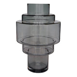 Vase en verre gris soufflé à la bouche