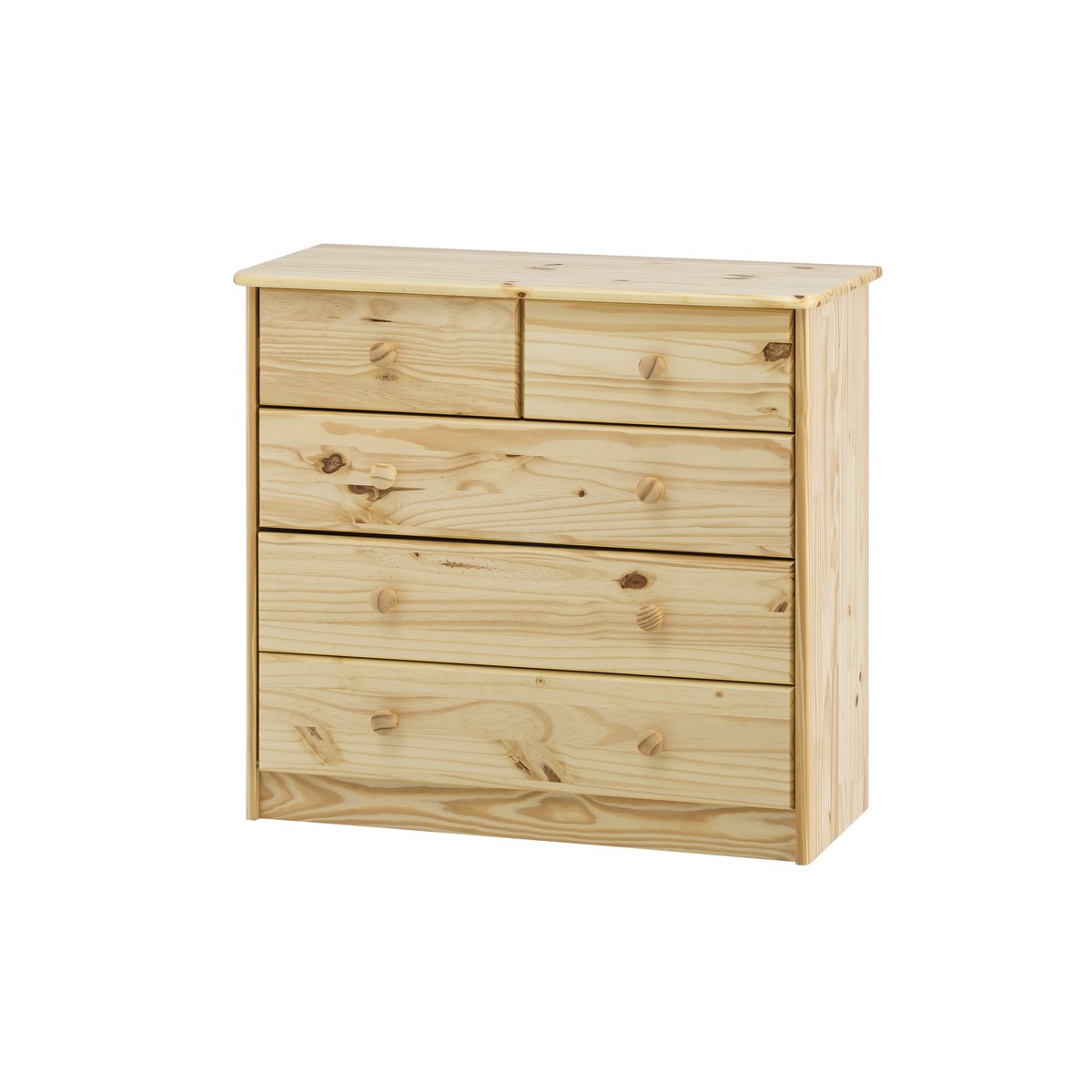 Détails des tiroirs en métal de la commode fonctionnelle