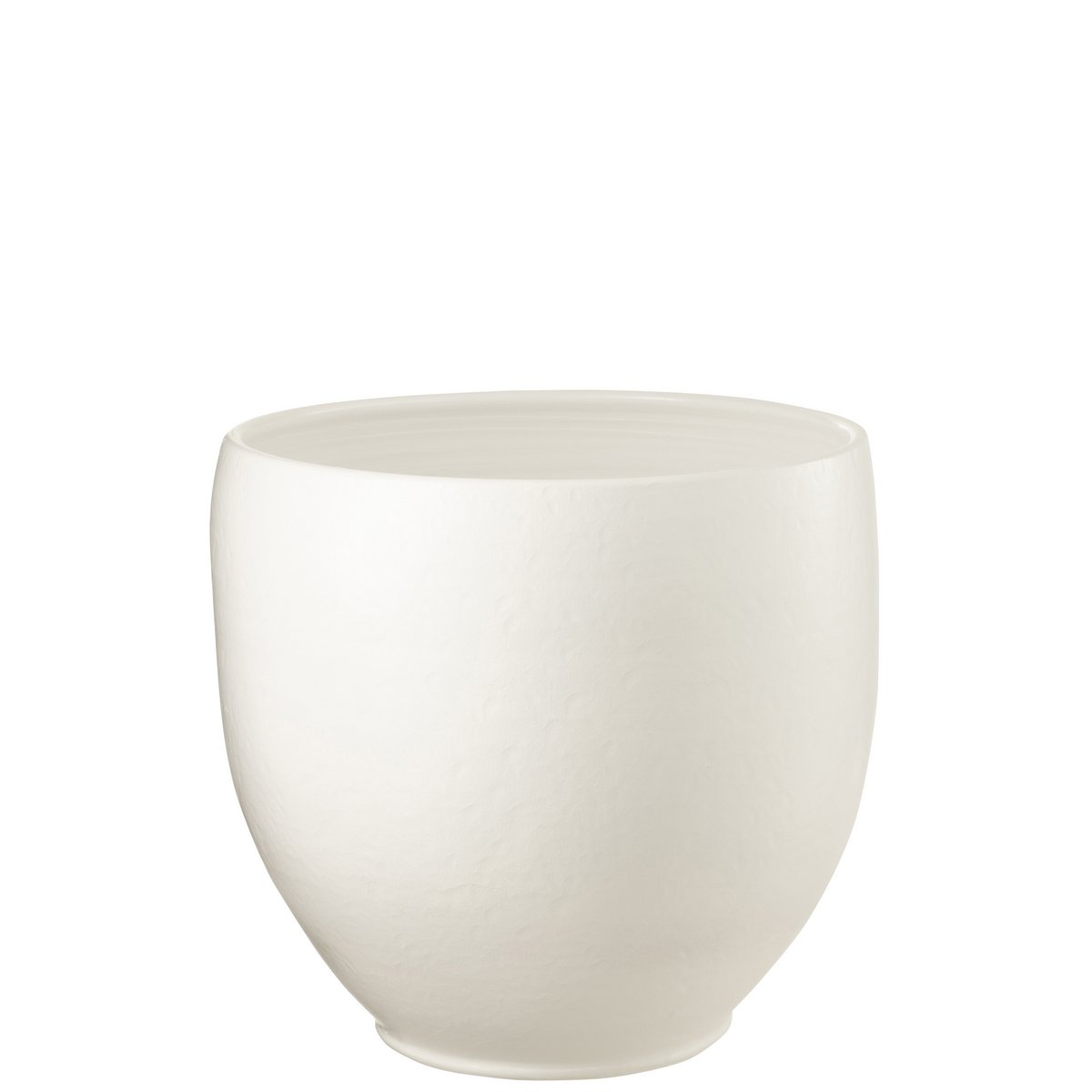 Flowerpot Ying J-Line en céramique blanche sur un balcon