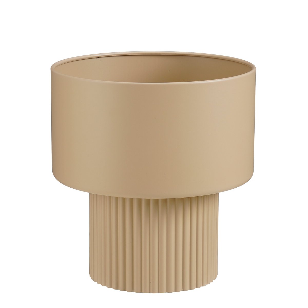 Pot de fleurs intérieur Lux Marron clair avec design moderne et nervuré