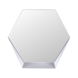 Miroir mural Gorillz Hive avec étagère - Miroir hexagonal - 60 x 52 cm - Blanc industriel