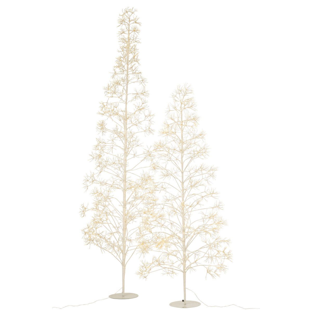 Vue latérale de la guirlande J-Line Boom 2700 LED en métal blanc