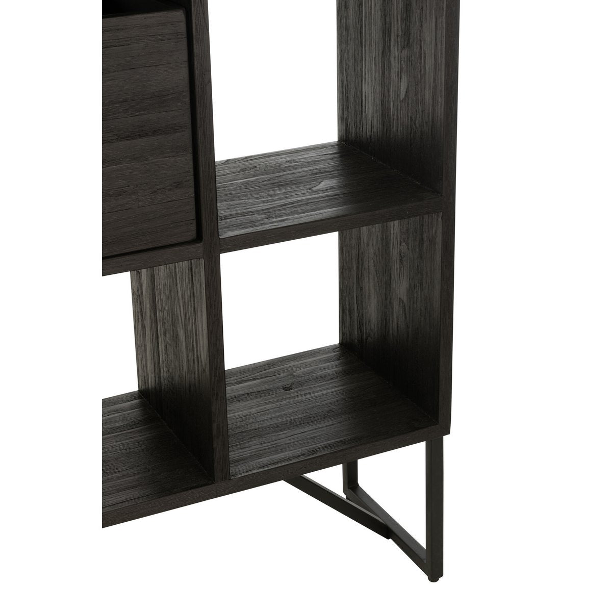 Zoom sur la texture du bois recyclé de l'armoire J-Line