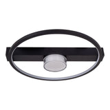 Plafond LED "CIMO" en métal noir et plastique, 40 cm de long, dimmable par interrupteur mural