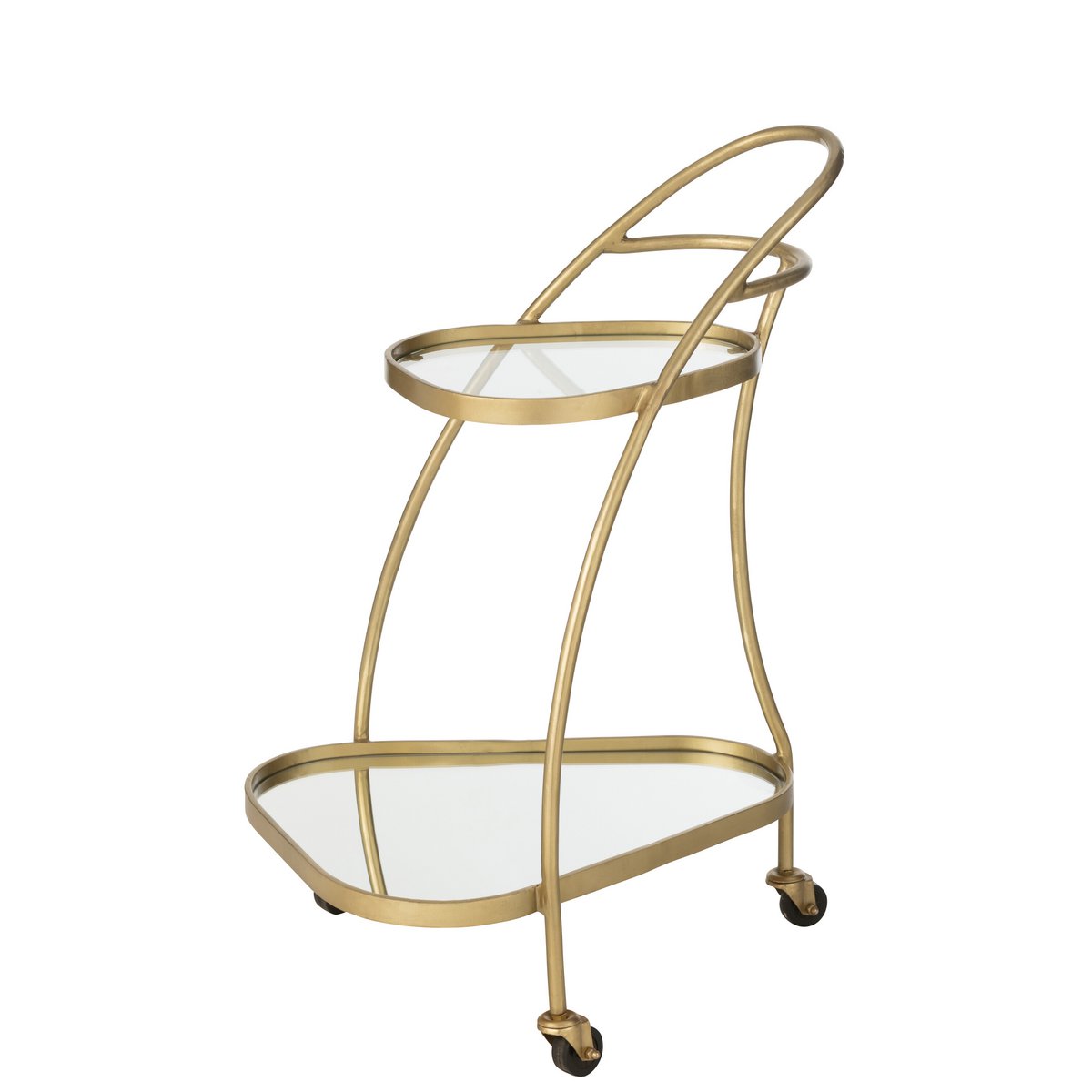 Chariot J-Line triangulaire en métal doré avec miroir, vue avant