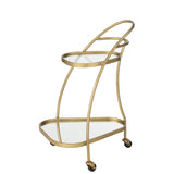 Chariot J-Line triangulaire en métal doré avec miroir, vue avant