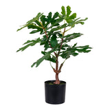 Figuier artificiel vert de 60 cm avec feuilles luxuriantes