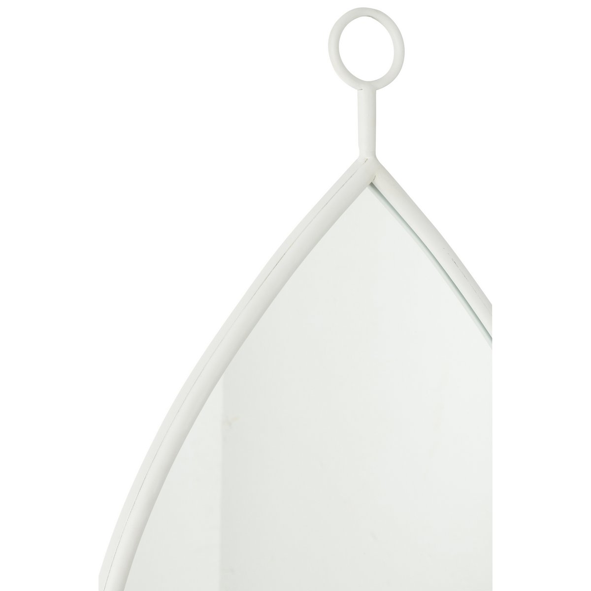 Détail du miroir J-Line Spiegel Drop, mettant en avant la finition en verre.