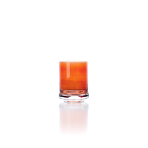 Gobelet DOF en verre recyclé orange, vue de face