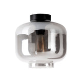 Plafond "vaso", rétro, plafond, métal et verre de fumée en anthracite, socket e27, pour salle à manger, salon, couloir ou bureau, avec un Øvon 25 cm