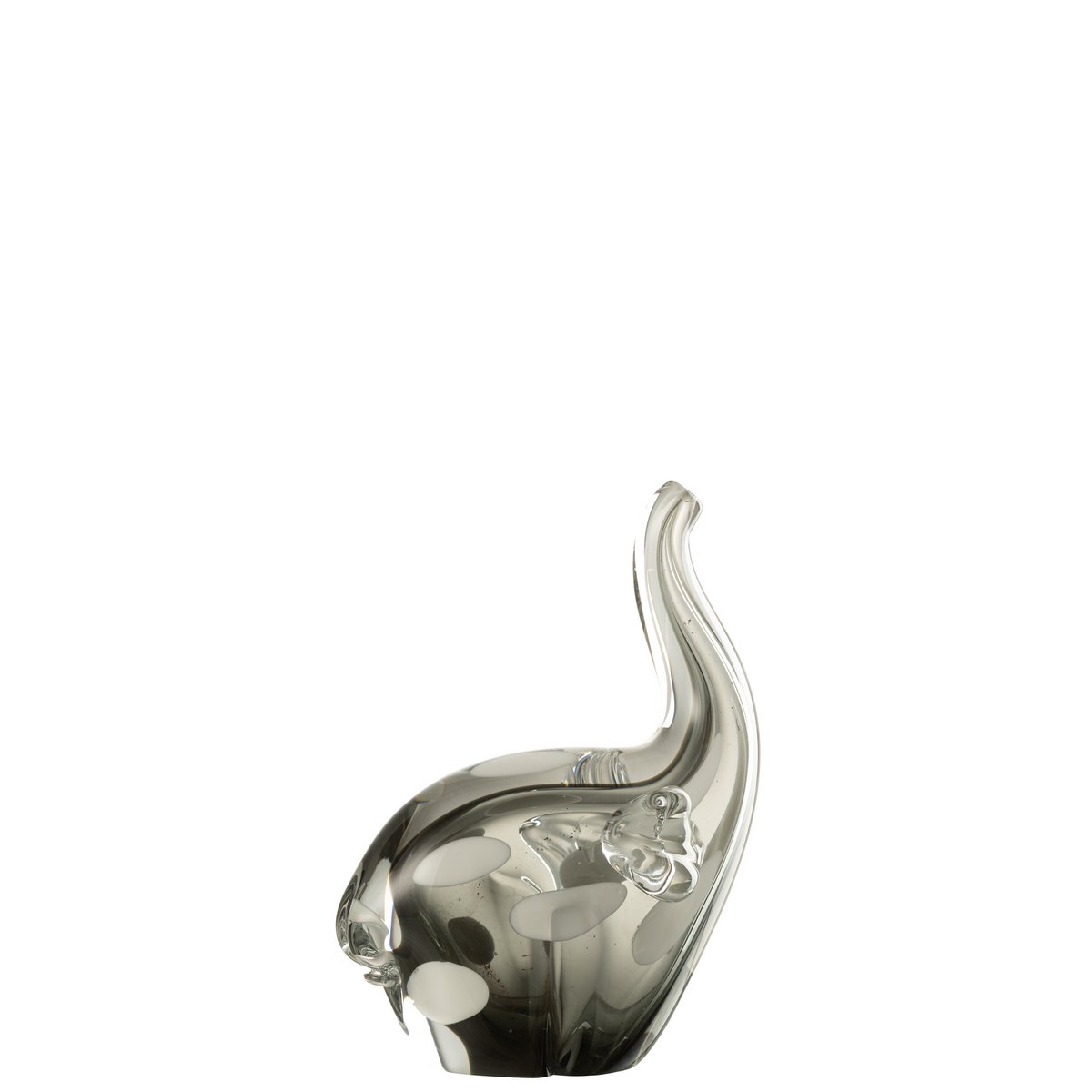 Éléphant en verre noir petit de J-Line, élégant et moderne