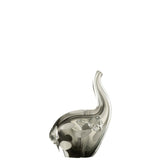 Éléphant en verre noir petit de J-Line, élégant et moderne